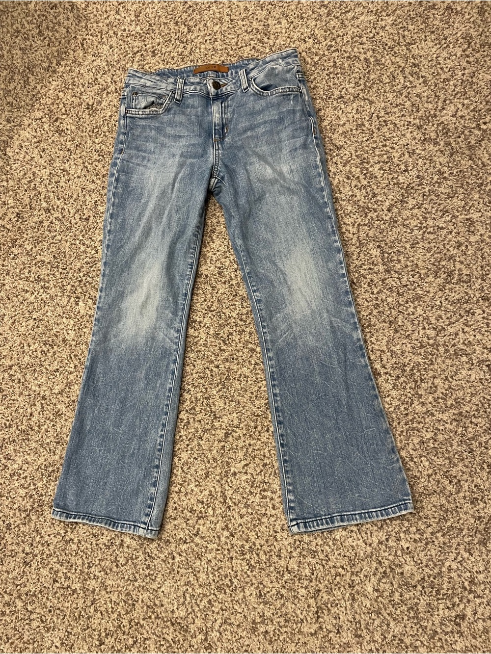 Joe's The Olivia Mid Rise Cropped Flare Jeans Blue Waist 26 Collectors Edition